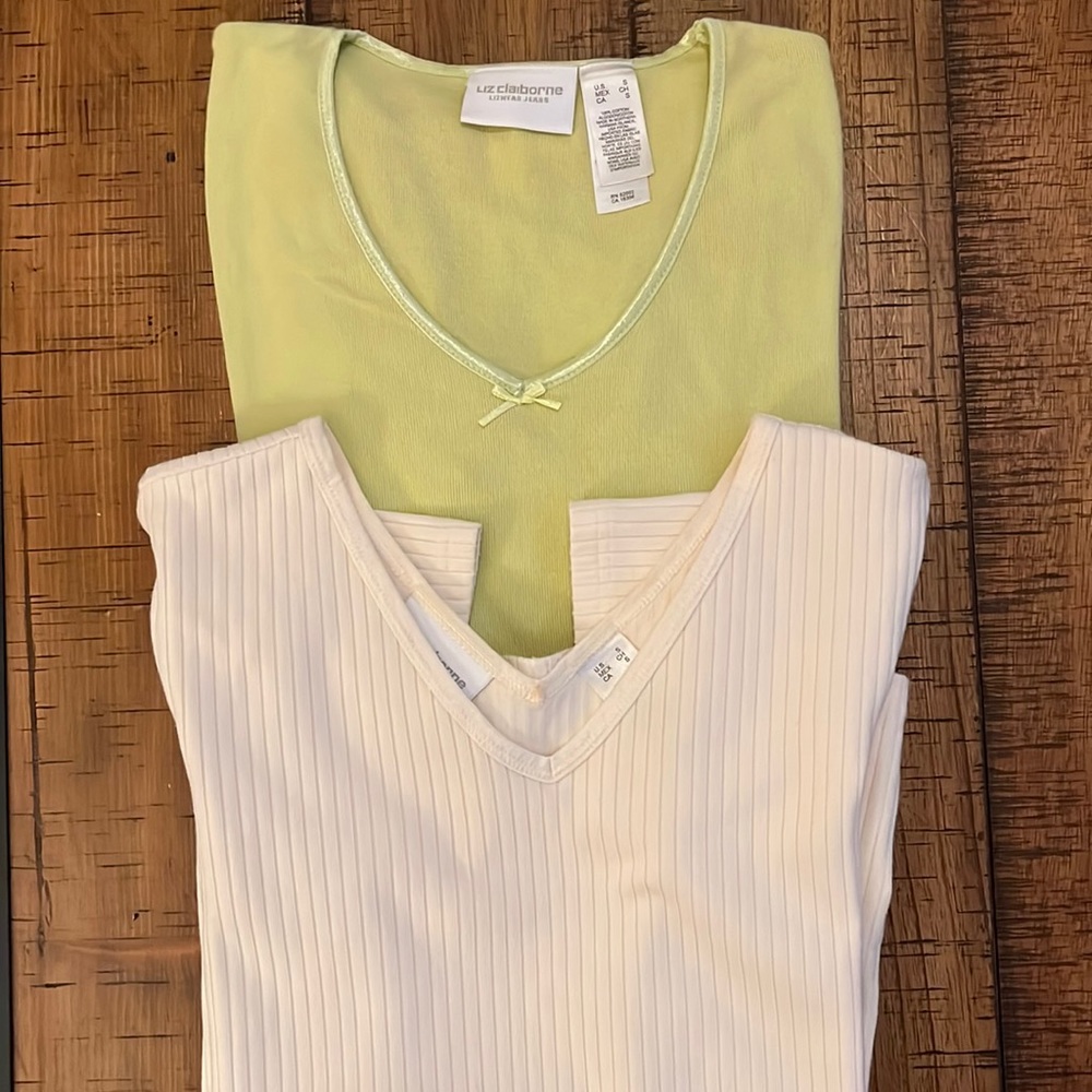 Lot two Vintage Liz Claiborne short sleeve shirts size small